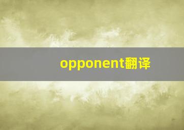 opponent翻译