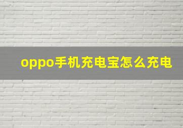 oppo手机充电宝怎么充电