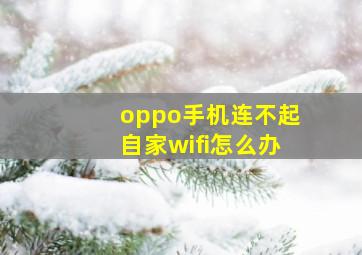 oppo手机连不起自家wifi怎么办