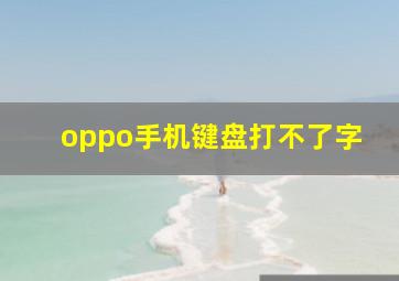 oppo手机键盘打不了字