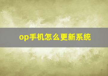 op手机怎么更新系统