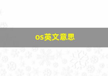 os英文意思