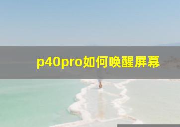 p40pro如何唤醒屏幕