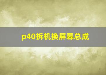 p40拆机换屏幕总成