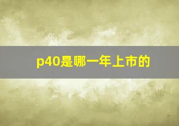 p40是哪一年上市的