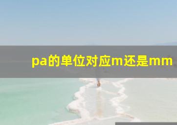 pa的单位对应m还是mm