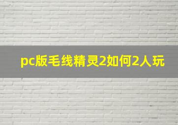 pc版毛线精灵2如何2人玩