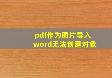 pdf作为图片导入word无法创建对象