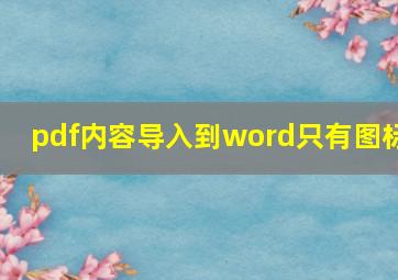 pdf内容导入到word只有图标