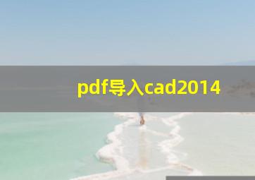 pdf导入cad2014