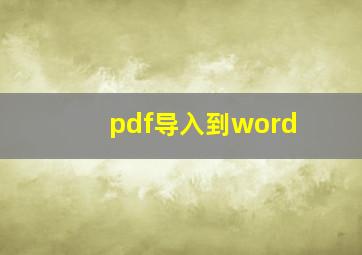 pdf导入到word