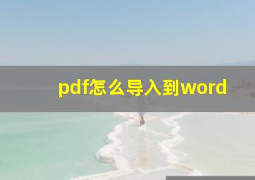 pdf怎么导入到word