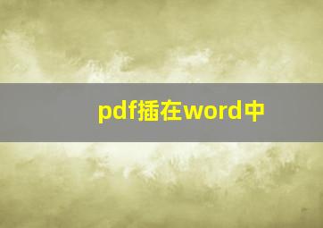 pdf插在word中