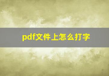 pdf文件上怎么打字