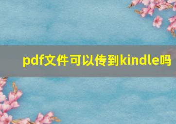 pdf文件可以传到kindle吗