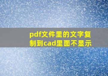 pdf文件里的文字复制到cad里面不显示