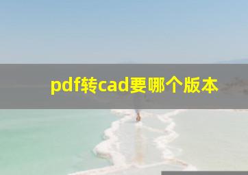 pdf转cad要哪个版本