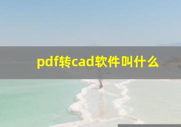 pdf转cad软件叫什么