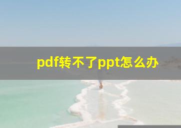 pdf转不了ppt怎么办