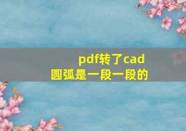 pdf转了cad圆弧是一段一段的