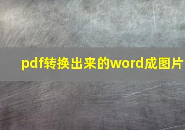 pdf转换出来的word成图片