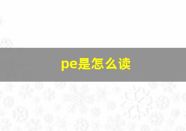 pe是怎么读