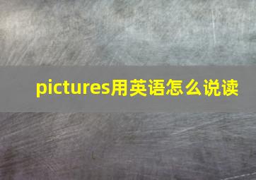 pictures用英语怎么说读