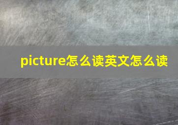 picture怎么读英文怎么读