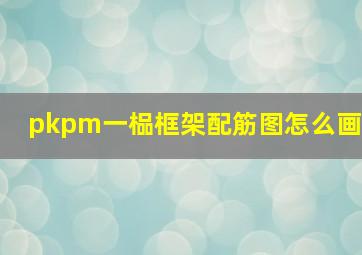 pkpm一榀框架配筋图怎么画