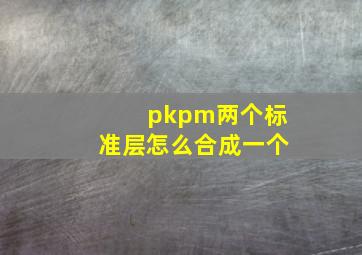 pkpm两个标准层怎么合成一个