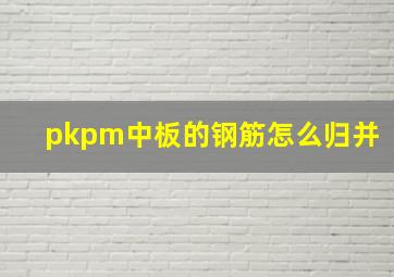 pkpm中板的钢筋怎么归并