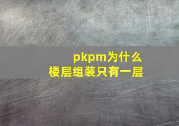 pkpm为什么楼层组装只有一层