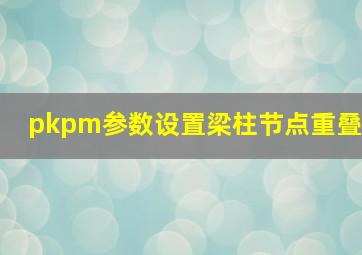 pkpm参数设置梁柱节点重叠