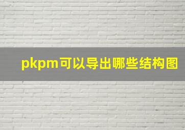 pkpm可以导出哪些结构图