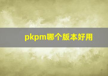 pkpm哪个版本好用