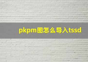 pkpm图怎么导入tssd