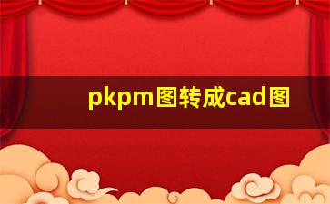 pkpm图转成cad图