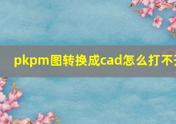 pkpm图转换成cad怎么打不开