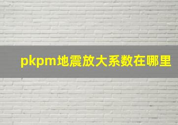 pkpm地震放大系数在哪里