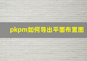 pkpm如何导出平面布置图