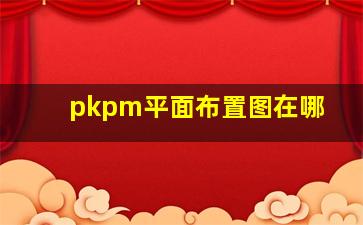 pkpm平面布置图在哪