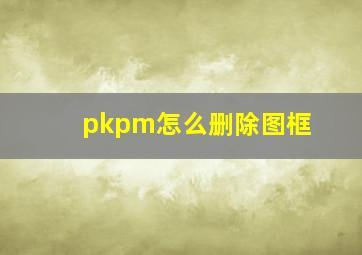 pkpm怎么删除图框