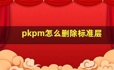 pkpm怎么删除标准层