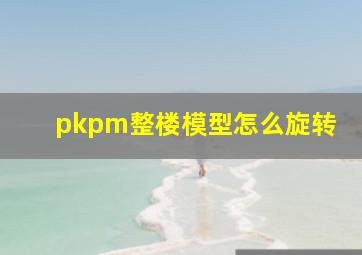 pkpm整楼模型怎么旋转