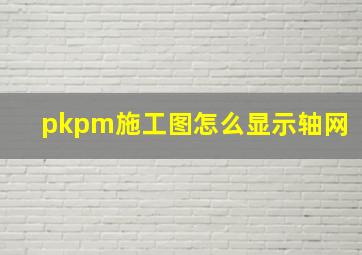 pkpm施工图怎么显示轴网