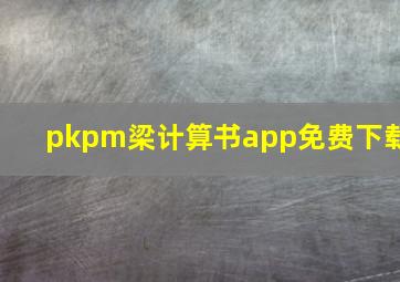 pkpm梁计算书app免费下载