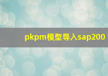 pkpm模型导入sap200