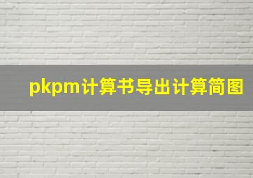 pkpm计算书导出计算简图