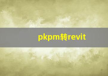 pkpm转revit