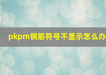 pkpm钢筋符号不显示怎么办